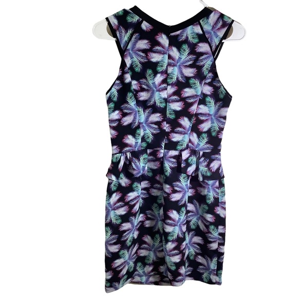 Sandro Multi-colored Trippy Palm Tree Leaf Print Sleeveleless Mini Dress - Picture 5 of 11